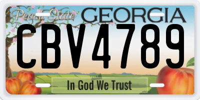 GA license plate CBV4789