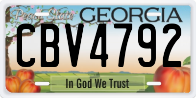 GA license plate CBV4792