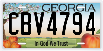 GA license plate CBV4794