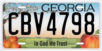 GA license plate CBV4798