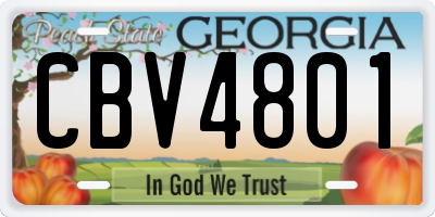 GA license plate CBV4801