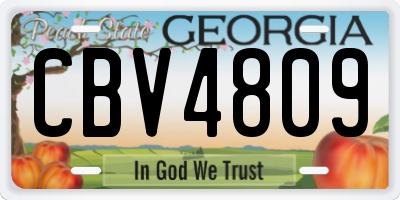 GA license plate CBV4809