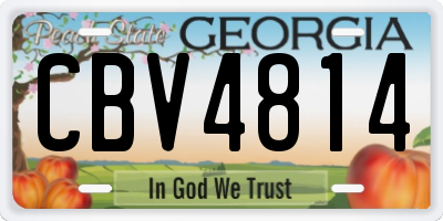 GA license plate CBV4814