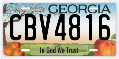 GA license plate CBV4816