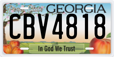 GA license plate CBV4818