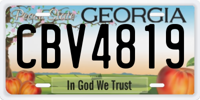 GA license plate CBV4819
