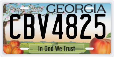 GA license plate CBV4825