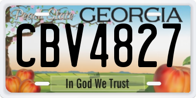 GA license plate CBV4827