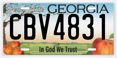 GA license plate CBV4831