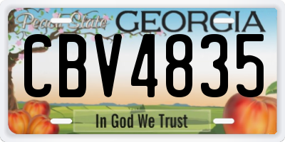 GA license plate CBV4835