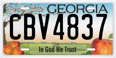 GA license plate CBV4837