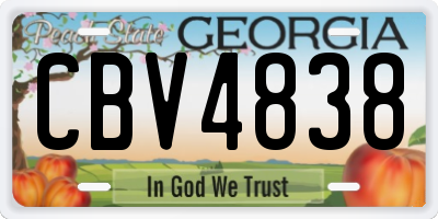 GA license plate CBV4838