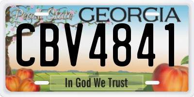 GA license plate CBV4841