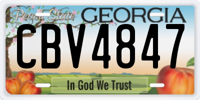 GA license plate CBV4847