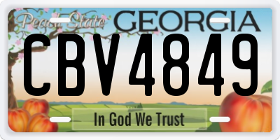GA license plate CBV4849