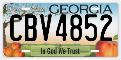 GA license plate CBV4852
