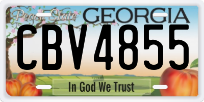 GA license plate CBV4855