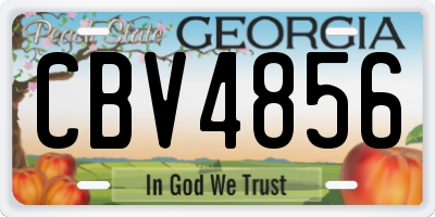 GA license plate CBV4856