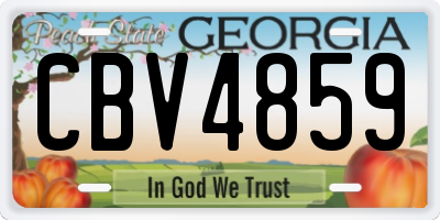 GA license plate CBV4859