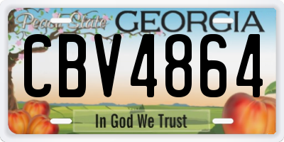 GA license plate CBV4864