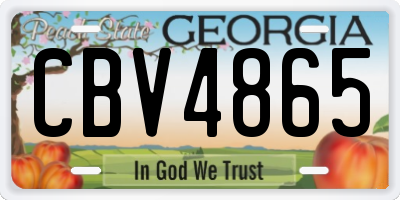 GA license plate CBV4865