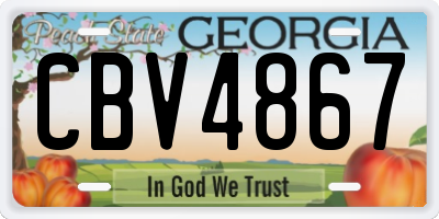 GA license plate CBV4867