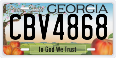 GA license plate CBV4868
