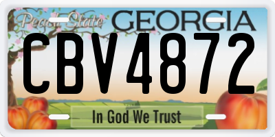 GA license plate CBV4872