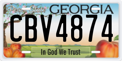 GA license plate CBV4874