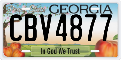 GA license plate CBV4877