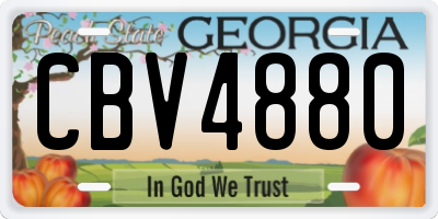 GA license plate CBV4880