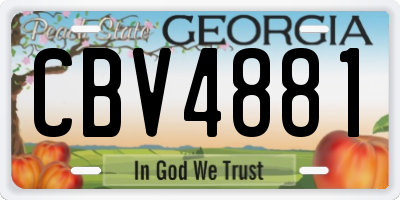 GA license plate CBV4881