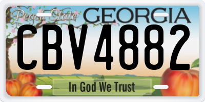 GA license plate CBV4882
