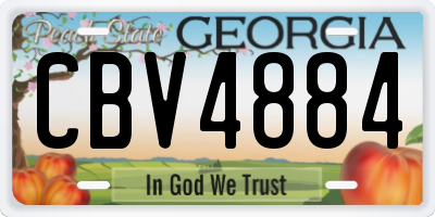 GA license plate CBV4884