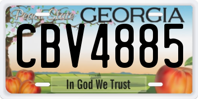 GA license plate CBV4885