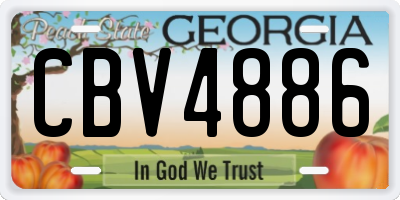 GA license plate CBV4886