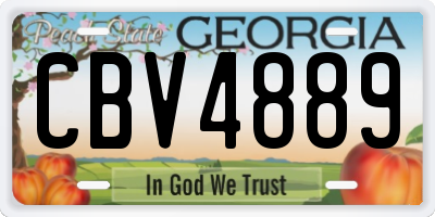 GA license plate CBV4889