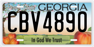 GA license plate CBV4890