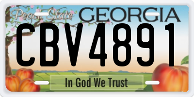 GA license plate CBV4891