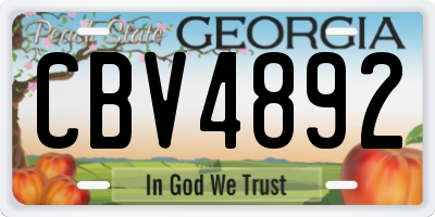 GA license plate CBV4892