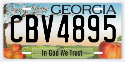 GA license plate CBV4895