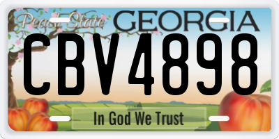 GA license plate CBV4898