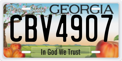 GA license plate CBV4907
