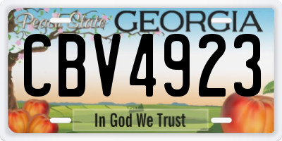 GA license plate CBV4923