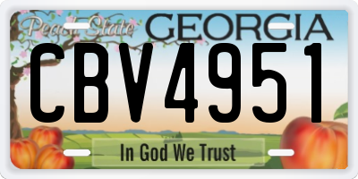 GA license plate CBV4951