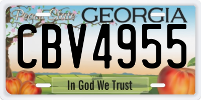 GA license plate CBV4955
