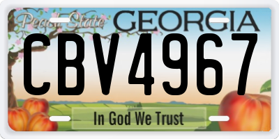 GA license plate CBV4967