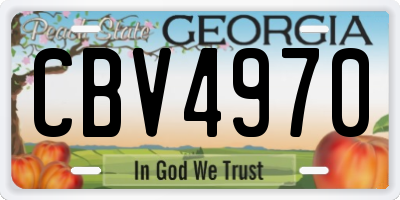 GA license plate CBV4970