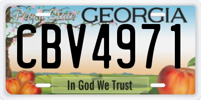 GA license plate CBV4971