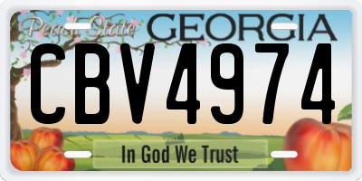 GA license plate CBV4974